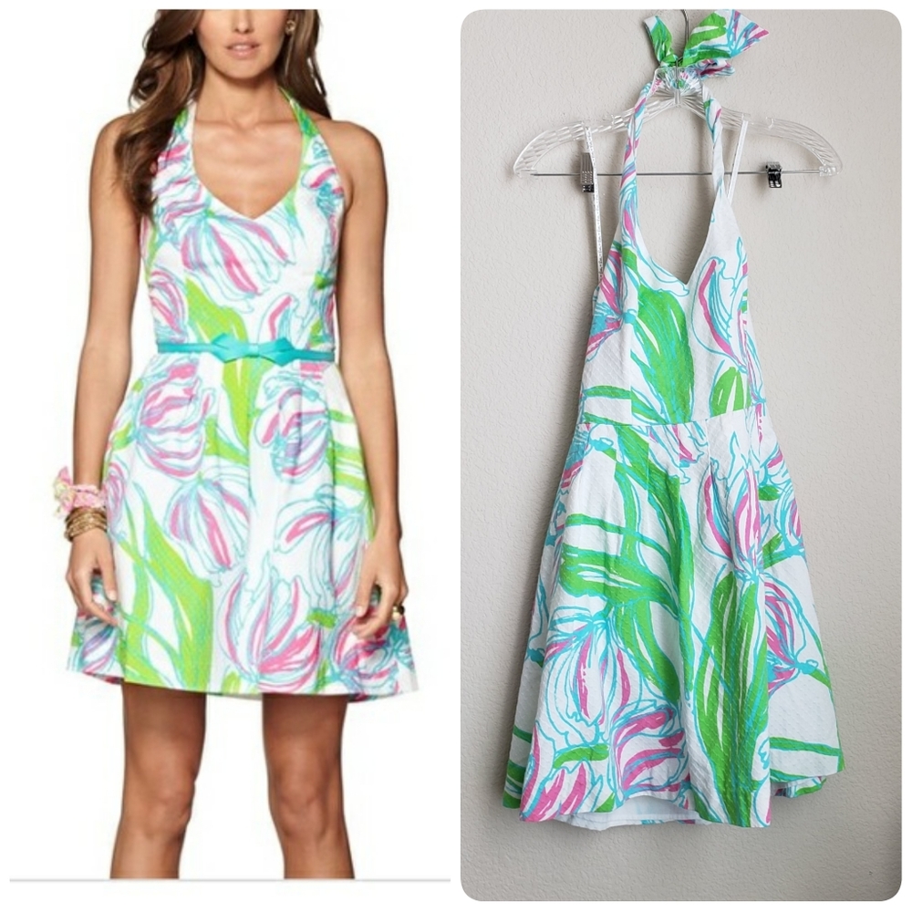 Lilly Pulitzer Tulip Print Halter Dress size 4